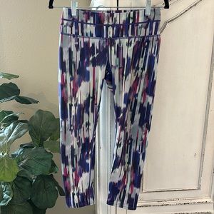 Athleta Purple Multicolor Crop Leggings, Women's size Small